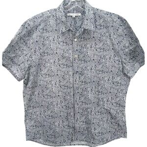 Park and Ronen Button Up Mens Paisley‎ Print Shirt Preppy Beach Vacation Size XL